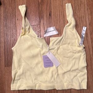 cropped yellow tank top